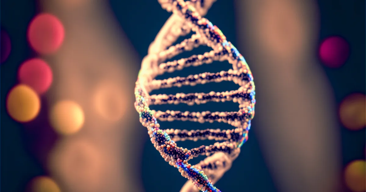 A rendered DNA double helix.