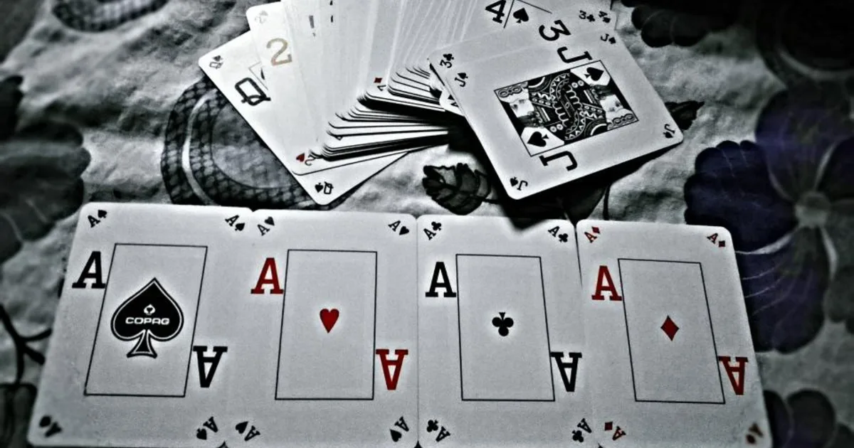 Playing cards being shuffled.